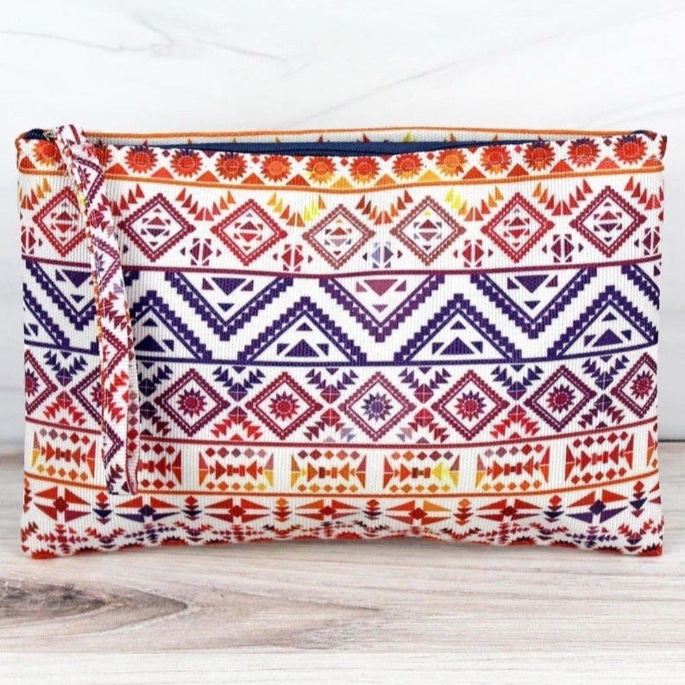 Tequila Sunrise—NWT—Geometric Patterned Clutch/Wristlet
